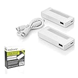 INNOVATE® Mini LED Schrankleuchte 2er Pack - warmweißes 3000K Bewegungsmelder Schubladenlicht magnetisch haftend – 21ml kleine Garderobenbeleuchtung wiederaufladbarer Akku inkl. Micro USB Aufladekab