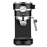WGYDREAM Kaffeemaschine Kaffeevollautomat Kaffeemaschine Automatische Kaffeemaschine Espresso-Dampf-Baummilch-Edelstahl-Kaffeemaschine für Lattes Cappuccino (Color : Black)
