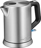 ProfiCook PC-WKS 1106 Wasserkocher, bis zu 1 Liter Füllmenge, Edelstahlgehäuse, 360° drehbare Steckverbindung, maximal 1850-2200 Watt, außenliegende Wasserstandsanzeige, E