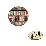 Vintage-Bibliotheks-Bücherregal Broschen Abzeichen 6 Stil alte Bücher Metall Pins Mantel Kappe Rucksack Zubehör Lehrer Studenten Geschenk