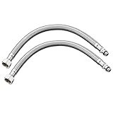 Navaris 2x Stahlflex Schlauch Armaturenanschluss - G3/8 Zoll x M10 x 30cm x 1 AG - Wasserhahn Armatur 3/8' Anschlussschlauch - Verbindung