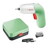 Bosch Home and Garden 06039C7104, weiß/hellgrün, Bosch Akkuschrauber Ixo (6 Generation, Variable Drehzahlsteuerung, Über Micro-Usb-Kabel Aufladbar, In Aufbewahrungsbox), 3.6 V