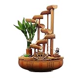 Zimmerbrunnen Wasserfall Tischplatte Brunnen Feng Shui Zen Indoor Desktop Wasserfall Brunnen Ornamente für Home Office Schlafzimmer Relaxation Innenbrunnen (Color : Without Atomizer)