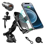 ATOTO Freeholder 01 Kabellose Kfz-Ladegeräte& Inhaber -Lüftungs/Windschutzscheibenhalterung - Kompatibel mit iPhone- und Samsung-Galaxy S20 / S10 / Note20 und mehr (Qi-fähig)