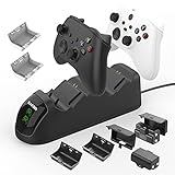 Zacro Ladestation für Xbox One Controller, Ladegerät mit LED-Display, kompatibel mit Xbox One/One Elite/One S, X/Xbox Series S, X, mit 2 wiederaufladbaren Akkus und 6 Akkuabdeckung