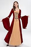 TSUSF Halloween Kostüm Langes Kleid Cosplay Königin Königin Party Damenbekleidung Renaissance Kostüm Frauen Mittelalter Samtkleid (Size : L)