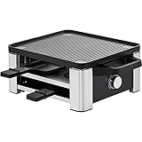 WMF Lono Raclette Grill mit Pfännchen und Schiebern, Raclette 4 Personen, 870 W,