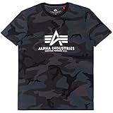 ALPHA INDUSTRIES Herren Basic T-Shirt Unterhemd, Schwarz Camo, L