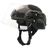 Hotour Leichter, schneller Mich 2000-Helm mit transparenter Sonnenblende für Airsoft Paintball CS-Kriegsspiele im F