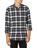 Amazon Essentials Herren Flanellhemd, Black Ombre Plaid, S