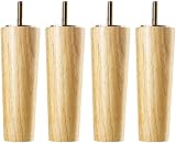 Natürliche Massivholzmöbelbeine Ersatzfüße Konische M8 Holzsofabeine ，für Tisch Couchschrank Ottoman TV-Ständer Loveseat Kommode Bank Stuhl Hocker Bücherregal ，4 Stück (10 cm) nü