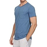 Sommer T Shir Herren Freizeit T-Shirt Kurzarm Shirt Komfortabel Rundhalsausschnitt Brusttasche Strandurlaub Hemd Oberteil Tunika Slim-Fit Funktionsshirt Muskelshirt Männer Jumper Bluse Tee Tops Tunik