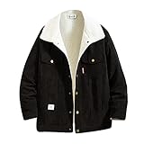 Winter Jacken Herren Warm Gefüttert Mantel Hemd Jacke Extralange Hemdjacke Urban Style Hemdbluse Oversize Jacke Casual für Herbst W