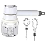 NC NC Kabelloser Knoblauchstampfer Cappuccino Rührer Küche Schneebesen Werkzeug 30W mit 250ml Lebensmittelmühle Mini Schneebesen Mixer Schäumer - Weiß