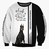 POAYAOLIAN Hoodies Jacken T-Shirt Strickjacke Thin 3D Doberman Pinscher Druck Pullover Männer Frauen Polyester Casual Sweatshirt / A3 / S