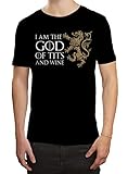 GoT #6 Premium T-Shirt Das Lied von EIS und Feuer TV-Serie God of Tits and Wine Herren Shirt, Farbe:Schwarz (Deep Black L190);Größe:S