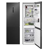 AEG RCB732E5MB Freistehende Kühl-Gefrierkombination / 1860 mm / Gefrierteil unten / 324 L/CustomFlex - flexibles Türablagesystem/NoFrost/Farbe: Black Stainless Steel, Seiten dunklegrau/Energieklasse E