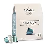 AMANN Kaffee Bourbon Kaffee Lungo Kapseln l Nespresso®* kompatibel | Kaffeekapseln mit harmonischer Mischung aus Hochland-Arabica Bohnen I gehaltvoller Körper, angenehme Säure I Stärke 4 (30 Kapseln)