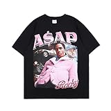 ASAP Rocky Baumwolle Beiläufig T-Shirt, Hip-Hop-Rapper Mit Kurzen Ärmeln T-Shirt Mit Rundhalsausschnitt (M)