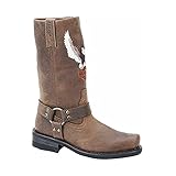 Harley-DAVlDSON Darren Herren Stiefel aus braunem Leder mit Adler-Logo, braun, 39 1/3 EU