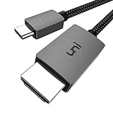 uni USB C auf HDMI Kabel 4K [Geflochten, Aluminiumlegierung] USB Typ C auf HDMI Kabel (Thunderbolt 3 kompatibel) kompatibel mit iPad Pro/Air, MacBook, Galaxy, Huawei P40 u.s.w - 1,8