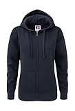 Z266F Damen Authentic Hooded Sweatjacke Sweatshirtjacke Jacke mit Kapuze, Größe:S;Farbe:French Navy