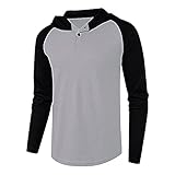 WOOGOD Kapuzenpullover Herren Pullover Longsleeve Dünner Sweatshirt Mit Knopf t-Shirt Hemden Tops Hoodie Mit Kapuze Knop