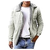 Lomelomme Herren Winterparka Gefüttert Warm Slim Fit Winter Jacken Mäntel Männer Outdoor Fleece-Futter große größen Revers Trenchcoat Plüsch Mode Freizeit Parkas M