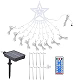 EVTSCAN LED Solar Outdoor Lichterketten - Weihnachtsbaum Dekoration Stern Lichterkette für Hof Garten Hinterhof Dekor Multicolor(Gelb)