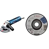 Bosch Professional Winkelschleifer GWS 7-125 (720 Watt, Scheiben-Ø: 125 mm, im Karton) & Schruppscheibe gekröpft, Best für Metal A 2430 T BF, 125 mm, 22,23 mm, 7 mm, 2608603533