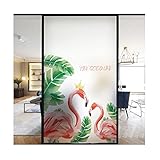 WDSHB Selbstklebend Dekorfolie Fensterfolie Selbsthaftend Statische Haftung Für Bad, Büro, Wohnzimmer (Size:40x90cm,Color:Plants 804D)