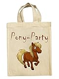 clothinx Lustige Kindergeburtstag Tasche Mitgebsel-Beutel im Set mit Geburtstag-Motto Pferde und Ponys 10er Pack