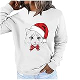 Weihnachten Herbst Klamotten Damen Weihnachtspullover Harry Potter Damen Damen t-Shirt asymmetrisches Oberteil Damen tie dye Sweatshirt Damen Hemd elegant Frauen Pullover sexy schöne Pullover D