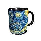 Keramik-Kaffeetasse Sternennacht heißer Kakao-Tee Keramiktasse 325 ml Lustige Tasse mit Griff für Büro Zuhause Männer F