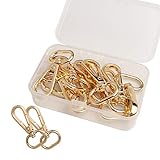KIMI-HOSI 10 Stück Golden Schwenker Hummer Haken Drehbare Karabinerhaken aus Legierung Schlüsselanhänger Karabinerhaken Schnallen zur Produktion von Handgemachten Taschen Rucksäcke Basteln Verw