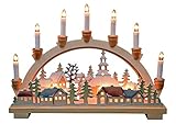 Schwibbogen Lichterbogen  'Winterdorf' 10flammig innenbeleuchtet farbig Weihnachten Advent Geschenk Dekoration (10793)