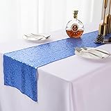 Kokomimi Tischläufer Pailletten Tischdecken Hochwertige Tischfahne Dekoration für Party Hochzeit Bankett Geburtstag Table Runner Urlaub Gartentisch Tischdeko(Königsblau,30x180 cm)