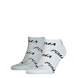 PUMA Unisex-Adult BWT Sneaker-Trainer (2 Pack) Socks, White/Grey/Black, 43/46