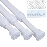 3 Stück Gardinenstange Ohne Bohren, Scheibengardinenstangen für Schränke Vorhangstange Klemmstange für Küche, DIY-Projekte 30 bis 50Cm/11.8 bis19.7 I