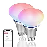 GHC LED Lampen 2pack LED Birne Dimmbare Pendelleuchten RGB Kaltweiß 6000k Schreibtisch Betttisch E27 E26 8W Smart Wifi Lampe Sprachsteuerung von Ale-Xa Goo-Gle Home (Farbe : E27)