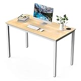 Amazon Brand - Umi Schreibtisch Computertisch Moderner PC Tisch einfacher Aufbau Bürotisch mit kabelmanagement für Heim und Büro 120×60×75CM Weiß