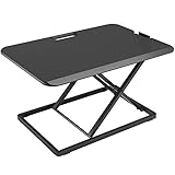 BONTEC Steh-Sitz Schreibtisch Steharbeitsplatz Stehpult Standtisch Ergonomische Höhenverstellbar für PC-Computerbildschirm, Laptop | 67x47cm Plattform, 8 kg Kap