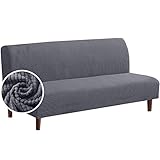 Dihope Sofabezug ohne Armlehnen Jacquard Sofahusse Stretch Sofahusse Elastische Couchbezug 3 sitzer Sofaüberwurf für Sofab