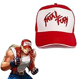 Terry Bogard Cosplay Red Hat Embroidered Fatal Fury Baseball Cap Adjustable King of Fighters Sonnenhut für Unisex Erw