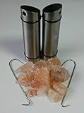 Sauna & Dampfbad Deluxe Edelstahl Salzkristall Halter inkl. rosa Salzkristalle (aus Pakistan - auch unter Himalaya Salz bekannt) und Halterung für S