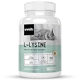 Animigo Lysin für Katzen - 120 Tabletten - Mit L-Lysin, L-Theanin, Magnesium, Vitamin B1 & B8 - Vorbeugung & Unterstützung des Immunsystems Ihrer Katze - Natürliche Zutaten für Katzen - Huhngeschmack