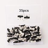 GTIWUNG 35 Stück Mini Mikroschalter, Mechanische Endschalter, AC 1 A 125 V 3 Pin SPDT Grenze Micro Switch R-Typ Hebel fü