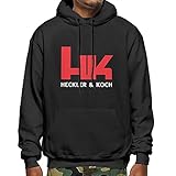 OERUJIO Heckler & Koch Herren Fashion Novelty Fleece Hooded Sweatshirt, Schwarz , XXL