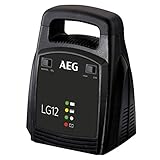 AEG Automotive 10274 Auto Batterie Ladegerät LG 12, 12 Volt/12 Ampere, mit LED Anzeige, schutzisolierte Batteriek