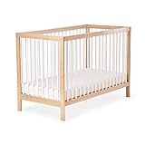 Ehrenkind® Babybett PUR 140x70 aus Natur Buchenholz | Kinderbett dreifach höhenverstellbar mit entnehmbaren Stang